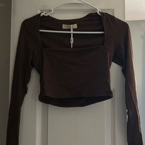 Brown long sleeve top